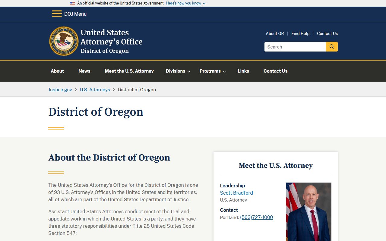 Wasco County Circuit Court federal prosecution source