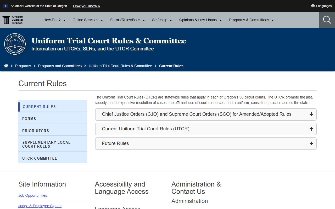 Wasco County court records Oregon Uniform Trial Court Rules source