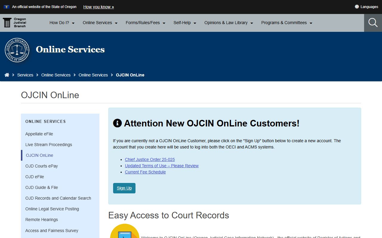 Wasco County court records OJCIN Online subscription access