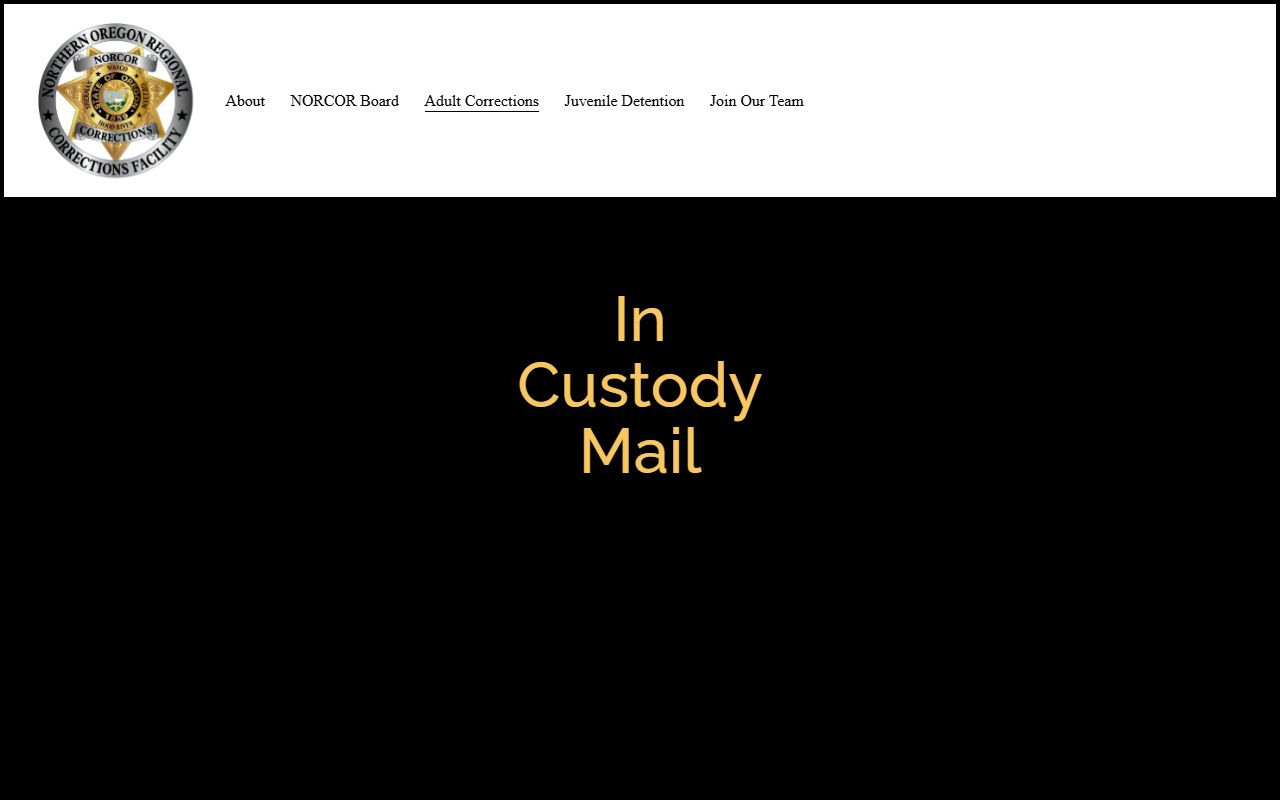 Wasco County inmate records NORCOR TextBehind mail rules