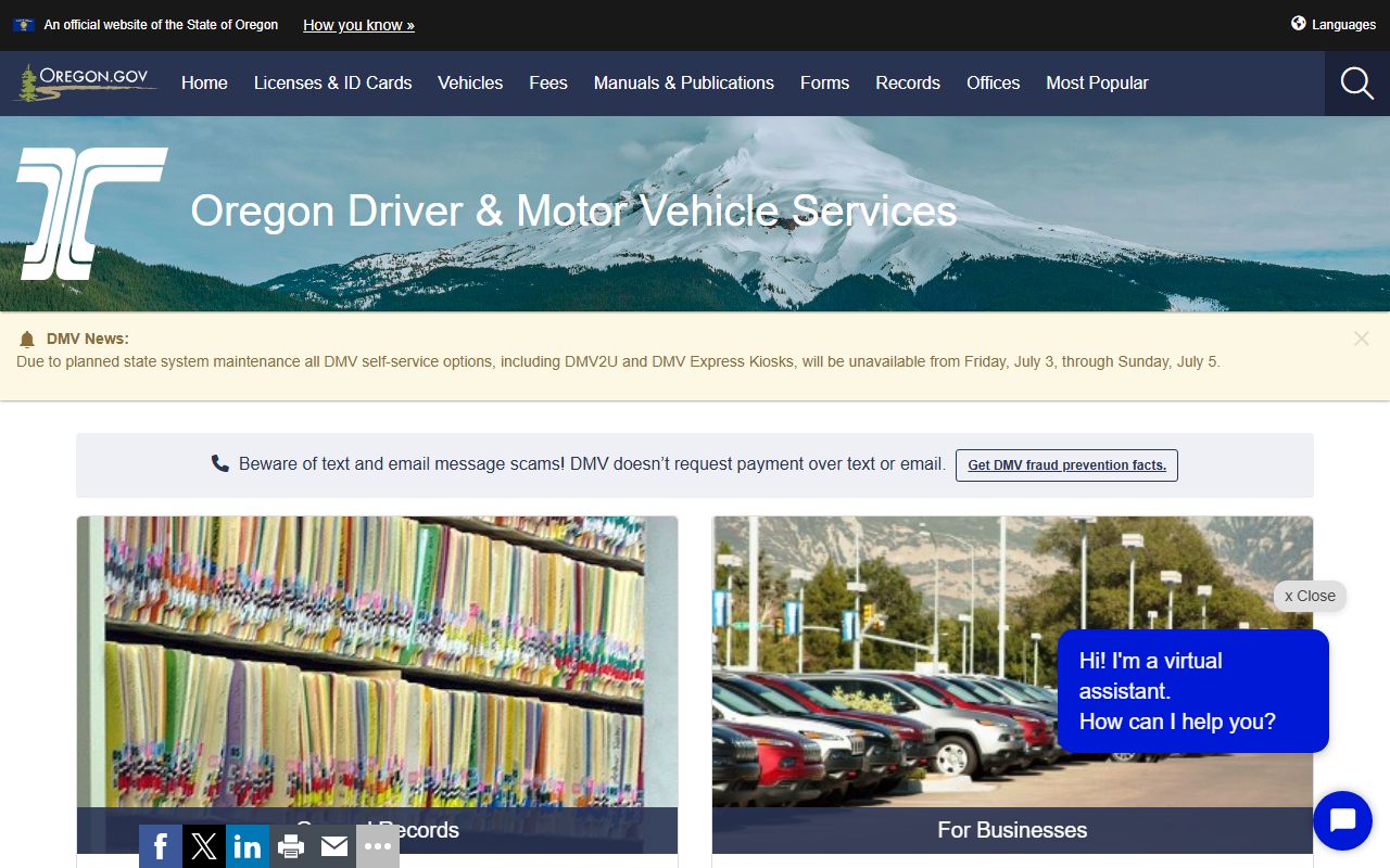 Wasco County traffic court records and Oregon DMV driver records