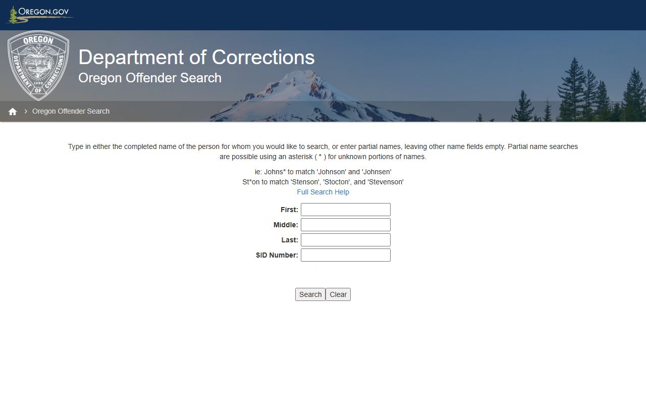 Wasco County warrant records and Oregon DOC offender search